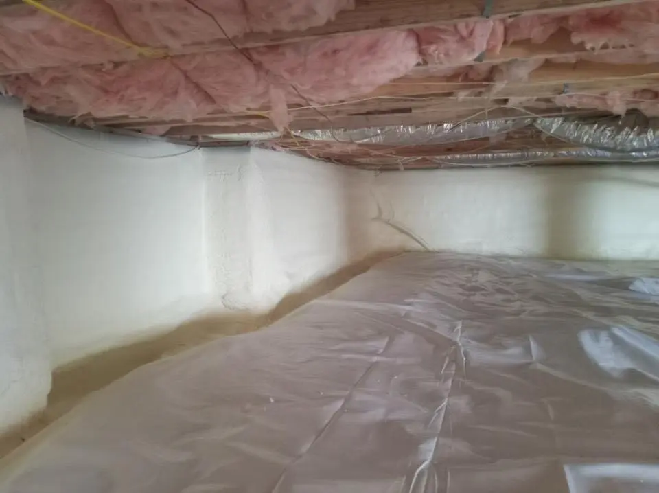 Crawl space encapsulation with closed-cell spray foam for Roof Maintenance in East Peoria